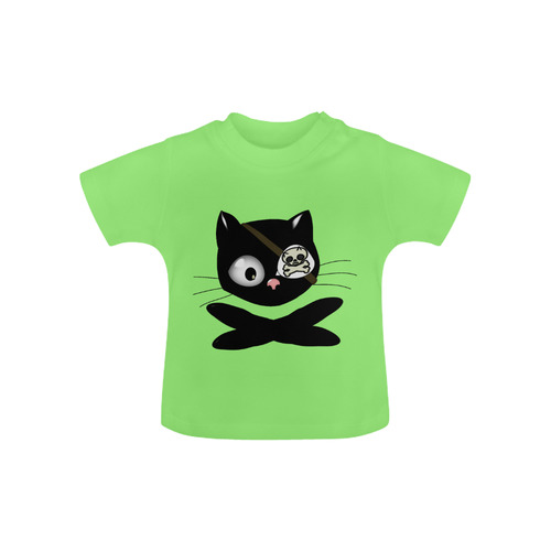 Cute Pirate Kitty Cat With Eye Patch Baby Classic T-Shirt (Model T30)