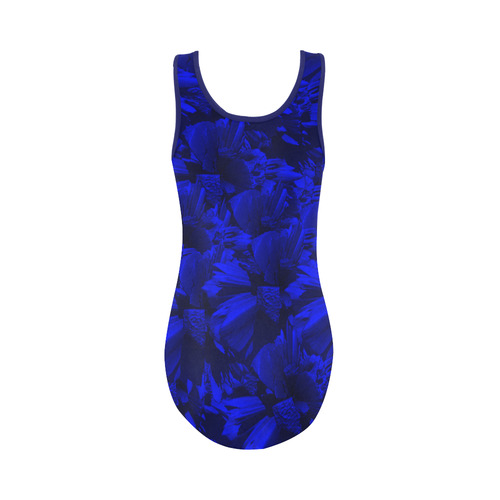 A202 Blue Peaks Abstract Vest One Piece Swimsuit (Model S04)