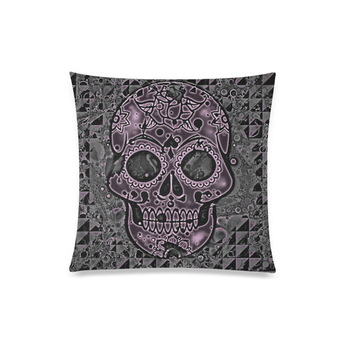 skull pink Custom Zippered Pillow Case 20"x20"(Twin Sides)