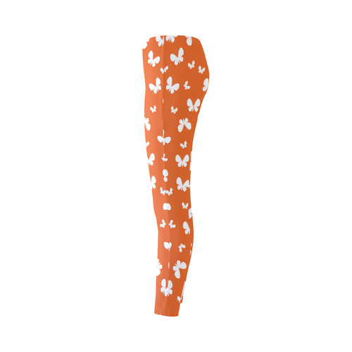 Cute orange Butterflies Cassandra Women's Leggings (Model L01)