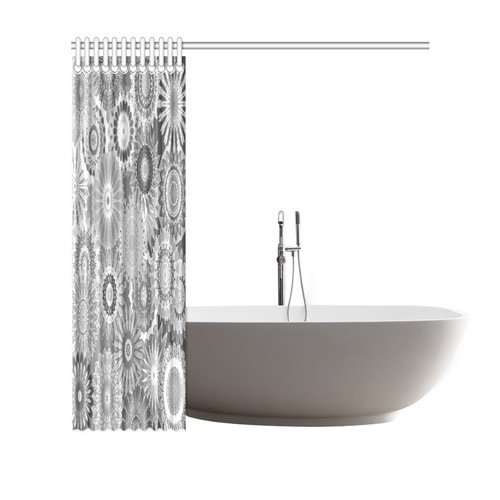 Funky flowers bw Shower Curtain 69"x70"