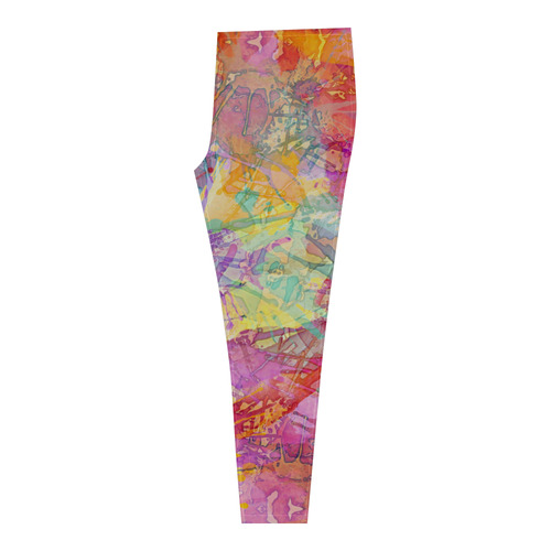 Watercolor Painting Splashes Pastel Multicolored Cassandra Women's Leggings (Model L01)