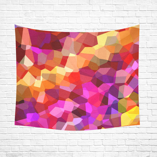 Geometric Fall Pattern Cotton Linen Wall Tapestry 60"x 51"