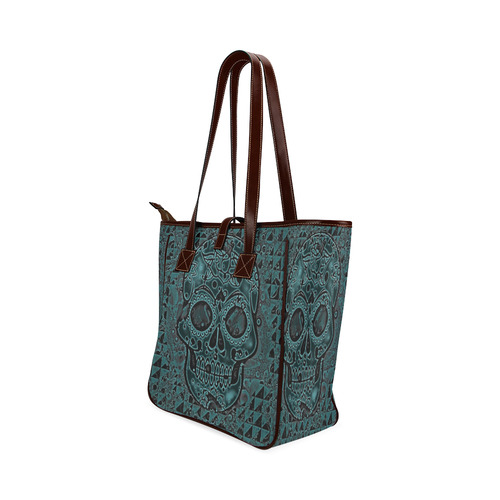 skull aqua Classic Tote Bag (Model 1644)