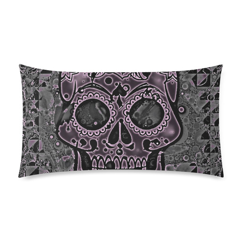 skull pink Rectangle Pillow Case 20"x36"(Twin Sides)