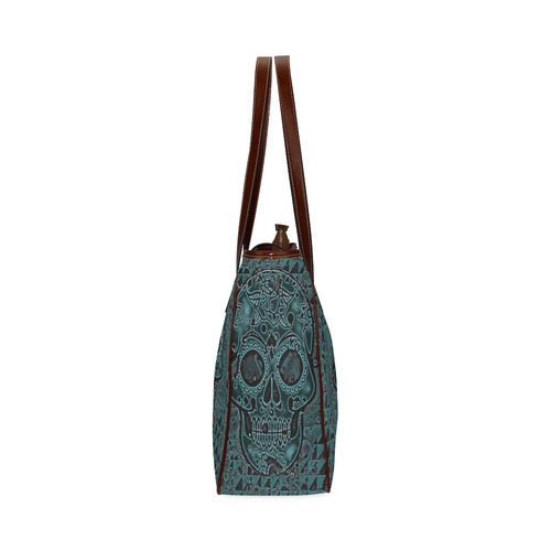 skull aqua Classic Tote Bag (Model 1644)