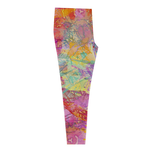 Watercolor Painting Splashes Pastel Multicolored Cassandra Women's Leggings (Model L01)