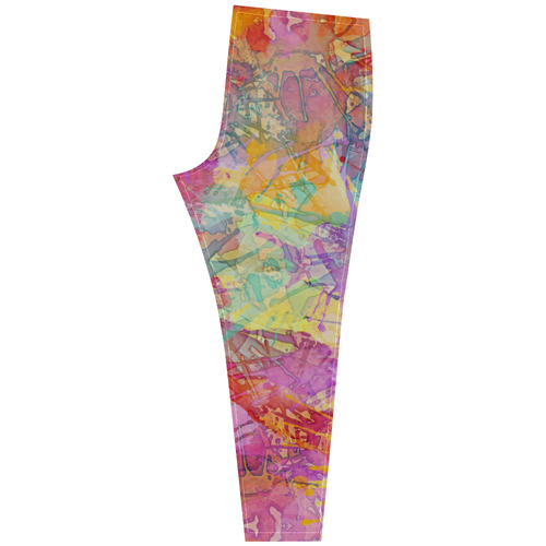 Watercolor Painting Splashes Pastel Multicolored Cassandra Women's Leggings (Model L01)