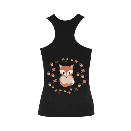 Fox in autumn Women's Shoulder-Free Tank Top (Model T35)