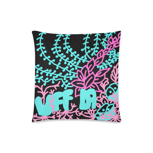 Uff Da Tangle Garden Black Pink Blue Custom Zippered Pillow Case 18"x18"(Twin Sides)