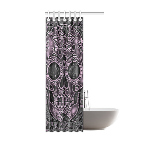 skull pink Shower Curtain 36"x72"