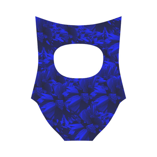 A202 Blue Peaks Abstract Strap Swimsuit ( Model S05)