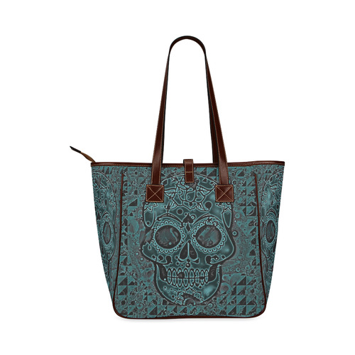 skull aqua Classic Tote Bag (Model 1644)