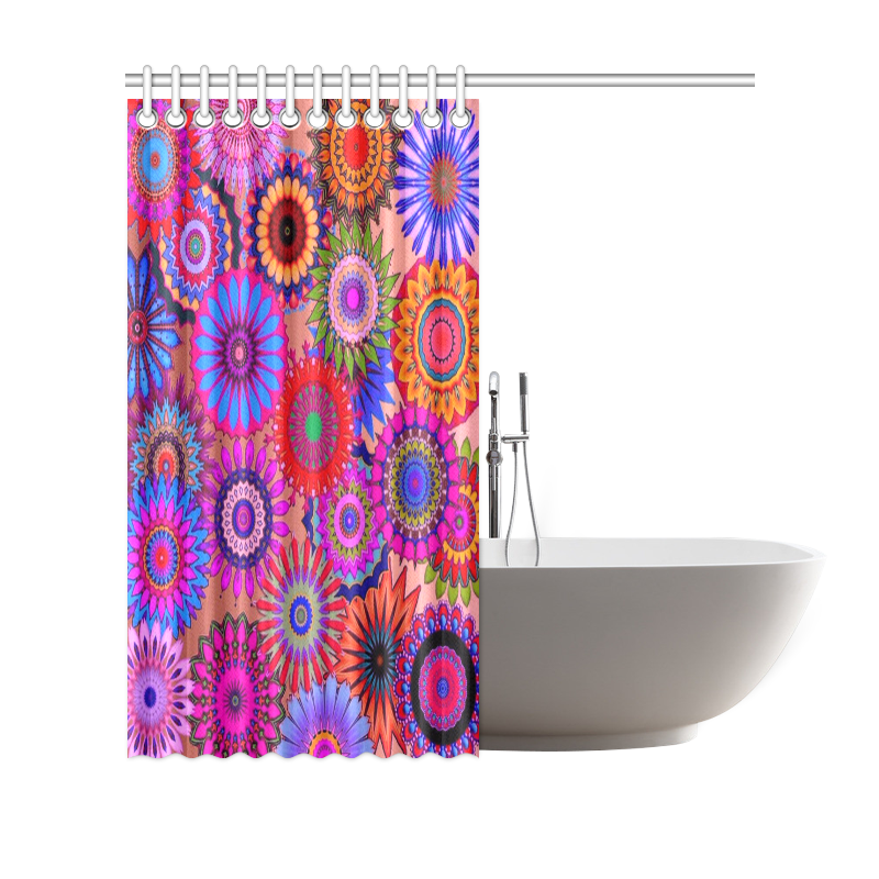 Funky flowers color Shower Curtain 69"x70" ID D734906