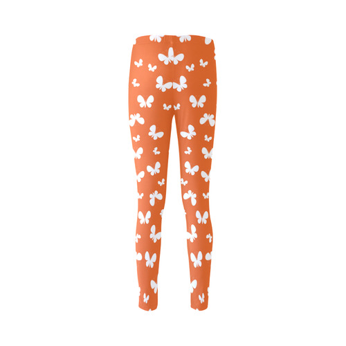 Cute orange Butterflies Cassandra Women's Leggings (Model L01)