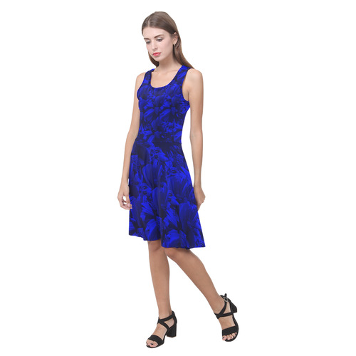 A202 Blue Peaks Abstract Atalanta Casual Sundress(Model D04)