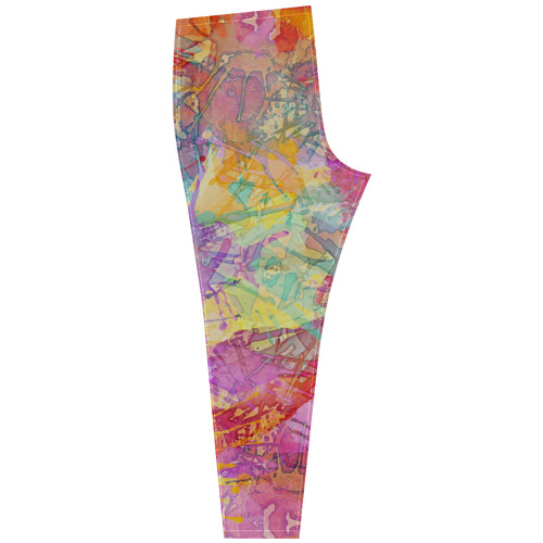 Watercolor Painting Splashes Pastel Multicolored Cassandra Women's Leggings (Model L01)