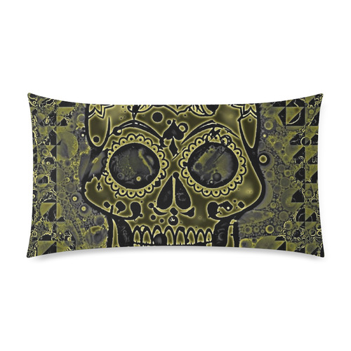 skull golden Rectangle Pillow Case 20"x36"(Twin Sides)