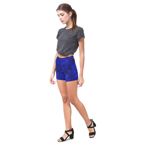 A202 Blue Peaks Abstract Briseis Skinny Shorts (Model L04)