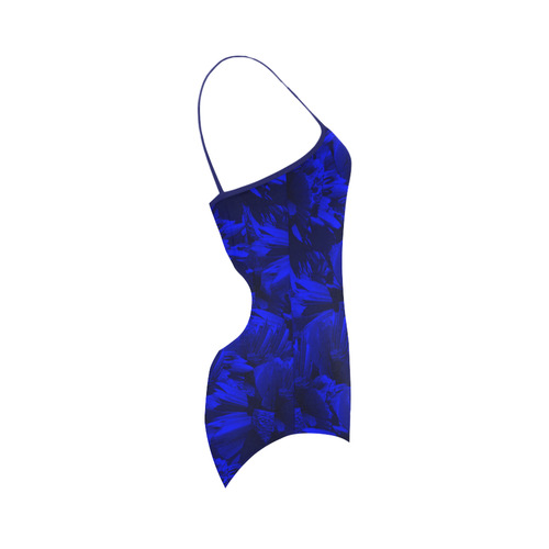 A202 Blue Peaks Abstract Strap Swimsuit ( Model S05)