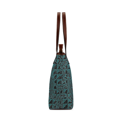 skull aqua Shoulder Tote Bag (Model 1646)