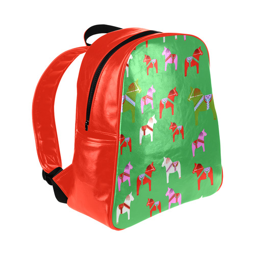 Dala Horses Decorative and Cute Christmas Edition Multi-Pockets Backpack (Model 1636)