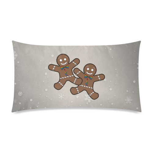 Gingerbread Couple Gay Pride Rectangle Pillow Case 20"x36"(Twin Sides)