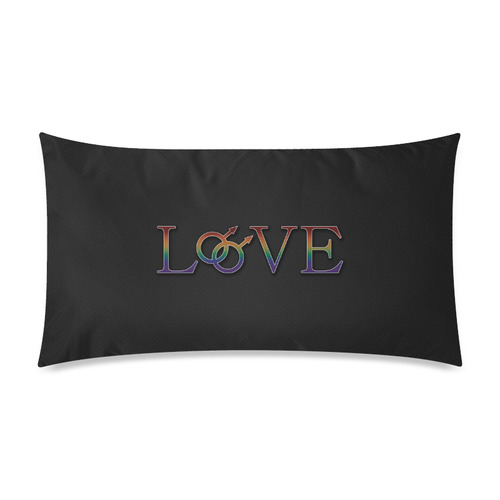 Gay Pride Rainbow love Rectangle Pillow Case 20"x36"(Twin Sides)