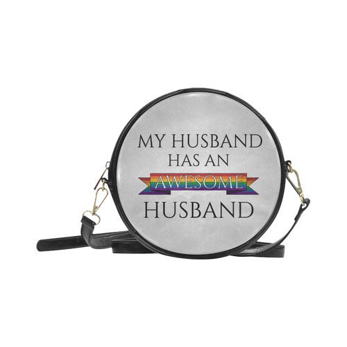 My Husband Has an Awesome Husband Round Sling Bag (Model 1647)