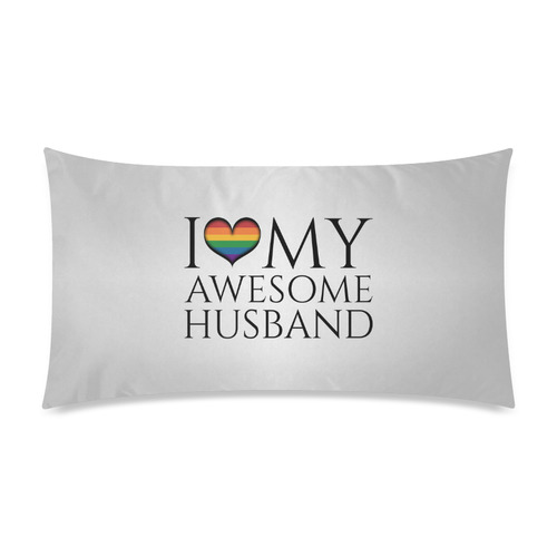 I Heart My Awesome Husband Rectangle Pillow Case 20"x36"(Twin Sides)