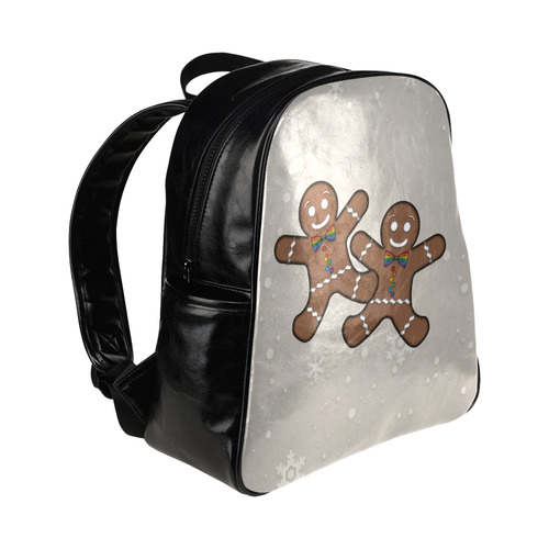 Gingerbread Couple Gay Pride Multi-Pockets Backpack (Model 1636)