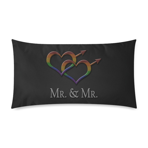 Mr. and Mr. Gay Pride Rectangle Pillow Case 20"x36"(Twin Sides)