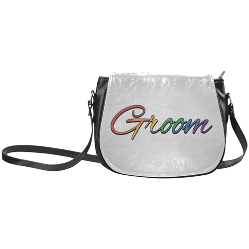 Gay Pride Rainbow "Groom" Classic Saddle Bag/Large (Model 1648)