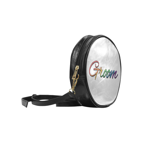 Gay Pride Rainbow "Groom" Round Sling Bag (Model 1647)