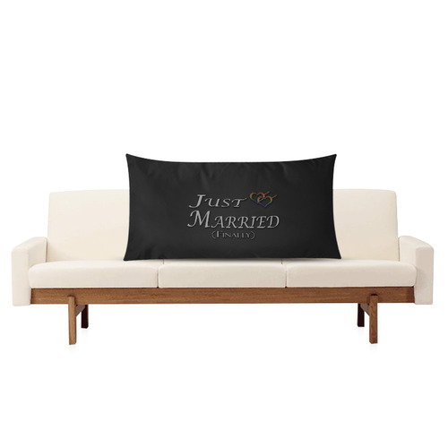 Just Married (Finally) Gay Pride Rectangle Pillow Case 20"x36"(Twin Sides)