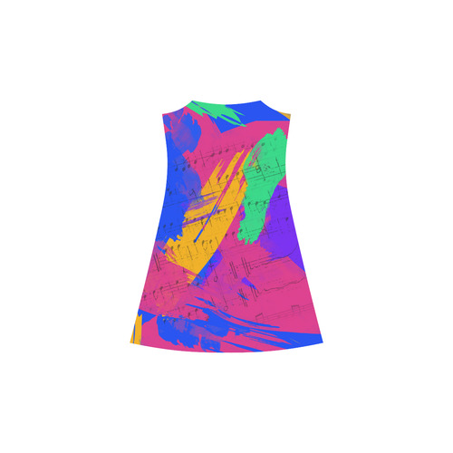 Groovy Paint Brush Strokes with Music Notes Alcestis Slip Dress (Model D05)