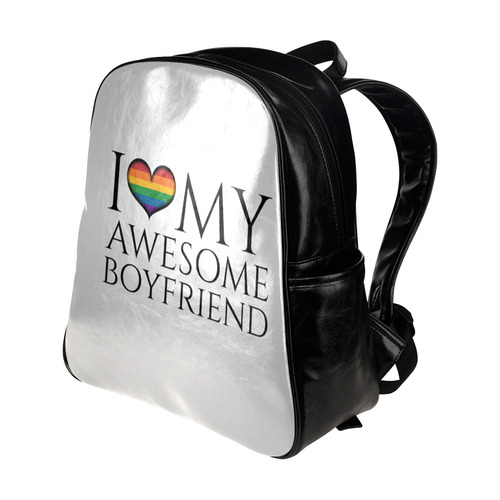 I Heart My Awesome Boyfriend Multi-Pockets Backpack (Model 1636)