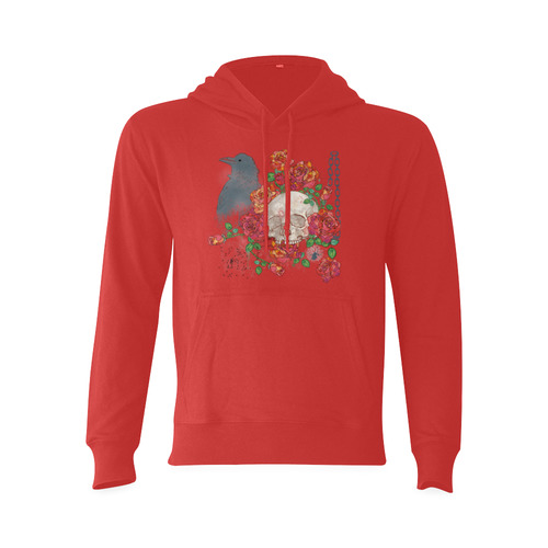 watercolor skull and roses Oceanus Hoodie Sweatshirt (Model H03)