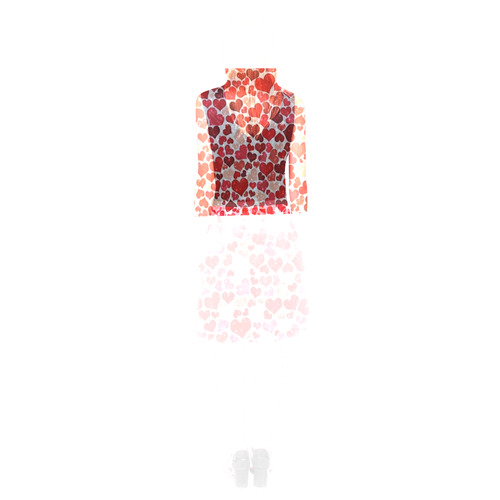sparkling hearts, red Eos Women's Sleeveless Dress (Model D01)