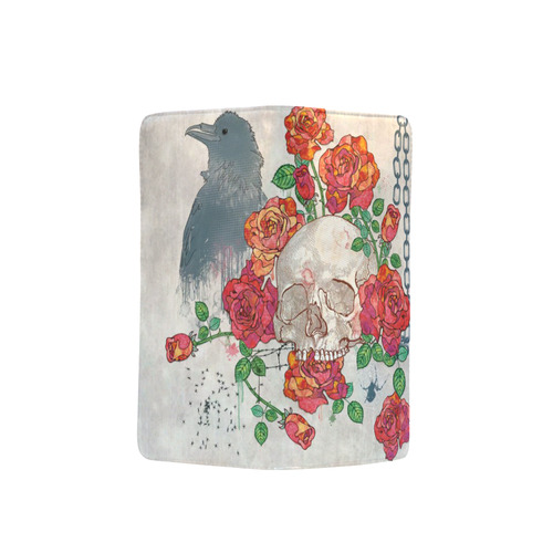 watercolor skull and roses Men's Clutch Purse （Model 1638）
