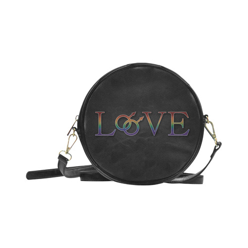 Gay Pride Rainbow love Round Sling Bag (Model 1647)
