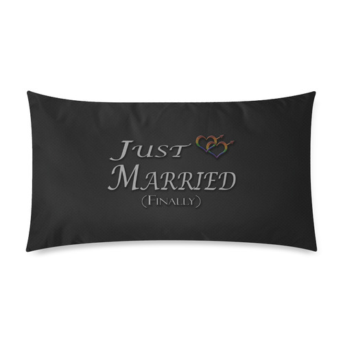 Just Married (Finally) Gay Pride Rectangle Pillow Case 20"x36"(Twin Sides)