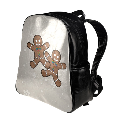 Gingerbread Couple Gay Pride Multi-Pockets Backpack (Model 1636)