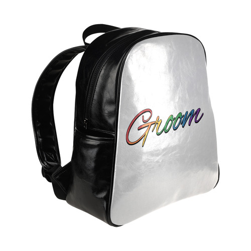 Gay Pride Rainbow "Groom" Multi-Pockets Backpack (Model 1636)