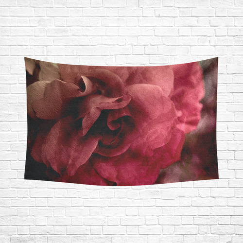 Rose Cotton Linen Wall Tapestry 90"x 60"