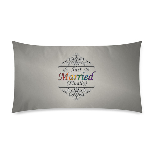 Just Married (Finally) Gay Design Rectangle Pillow Case 20"x36"(Twin Sides)