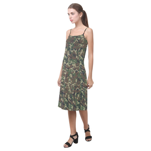 Forest Camouflage Pattern Alcestis Slip Dress (Model D05)