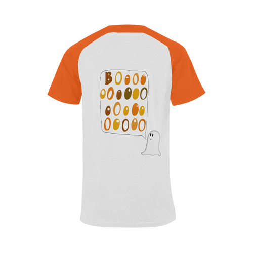 Cute Halloween BOO Ghost Men's Raglan T-shirt (USA Size) (Model T11)