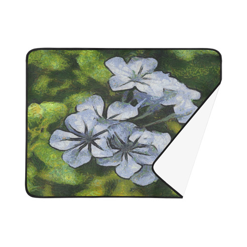 Delicate Plumbago Painted In Van Goch Style Beach Mat 78"x 60"