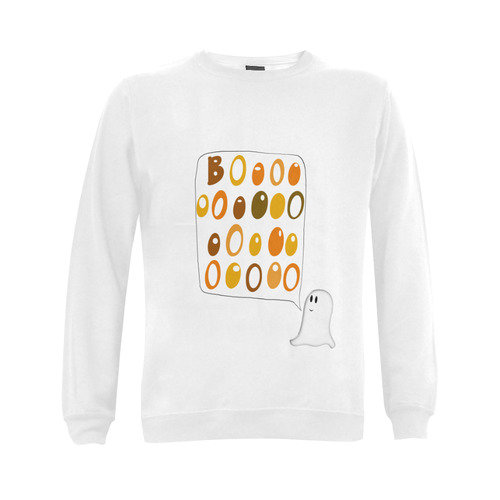 Cute Halloween BOO Ghost Gildan Crewneck Sweatshirt(NEW) (Model H01)